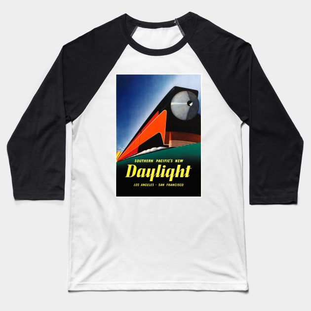 Vintage Travel Poster USA Southern Pacific’s New Daylight Baseball T-Shirt by vintagetreasure